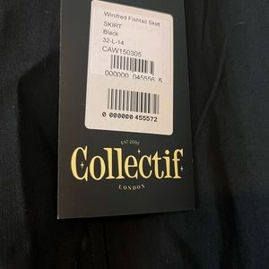 Collectif black Winifred fishtail skirt nwt 32-L-14